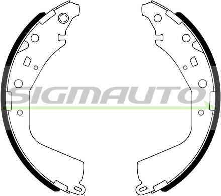 SIGMAUTO SFA975 - Комплект тормозных колодок, барабанные autospares.lv