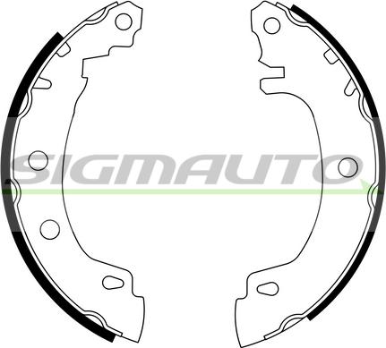 SIGMAUTO SFA405 - Комплект тормозных колодок, барабанные autospares.lv