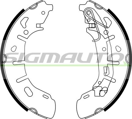 SIGMAUTO SFA148 - Комплект тормозных колодок, барабанные autospares.lv