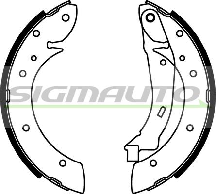 SIGMAUTO SFA106 - Комплект тормозных колодок, барабанные autospares.lv