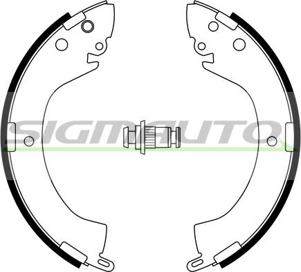 SIGMAUTO SFA813A - Комплект тормозных колодок, барабанные autospares.lv