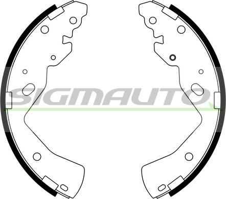 SIGMAUTO SFA798 - Комплект тормозных колодок, барабанные autospares.lv