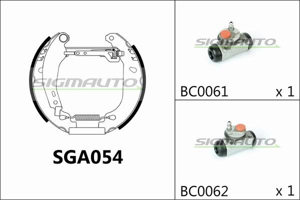 SIGMAUTO SGA054 - Комплект тормозных колодок, барабанные autospares.lv