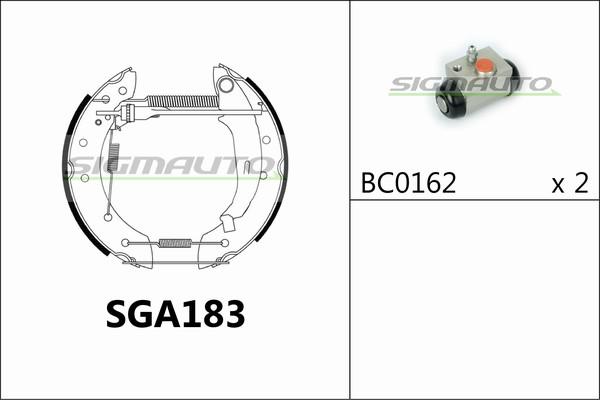 SIGMAUTO SGA183 - Комплект тормозных колодок, барабанные autospares.lv