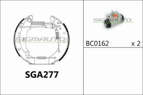 SIGMAUTO SGA277 - Комплект тормозных колодок, барабанные autospares.lv