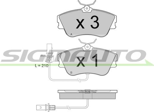 SIGMAUTO SPA994 - Тормозные колодки, дисковые, комплект autospares.lv