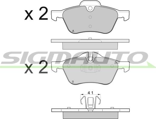 SIGMAUTO SPA995 - Тормозные колодки, дисковые, комплект autospares.lv