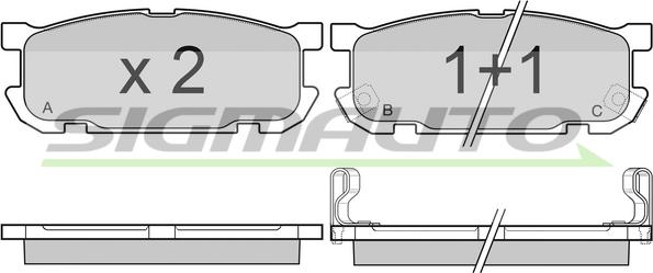 SIGMAUTO SPA992 - Тормозные колодки, дисковые, комплект autospares.lv