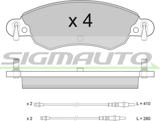 SIGMAUTO SPA940 - Тормозные колодки, дисковые, комплект autospares.lv