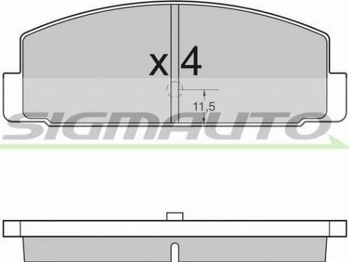 SIGMAUTO SPA954 - Тормозные колодки, дисковые, комплект autospares.lv