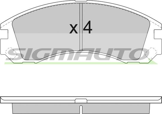 SIGMAUTO SPA953 - Тормозные колодки, дисковые, комплект autospares.lv