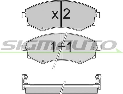 SIGMAUTO SPA964 - Тормозные колодки, дисковые, комплект autospares.lv