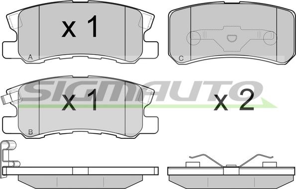 SIGMAUTO SPA965 - Тормозные колодки, дисковые, комплект autospares.lv