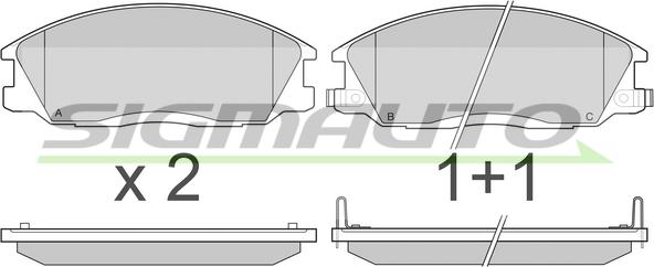 SIGMAUTO SPA909 - Тормозные колодки, дисковые, комплект autospares.lv