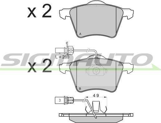 SIGMAUTO SPA900 - Тормозные колодки, дисковые, комплект autospares.lv