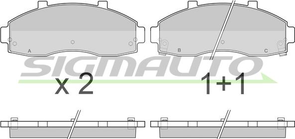 SIGMAUTO SPA901 - Тормозные колодки, дисковые, комплект autospares.lv