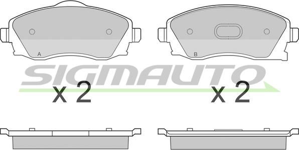 SIGMAUTO SPA915 - Тормозные колодки, дисковые, комплект autospares.lv