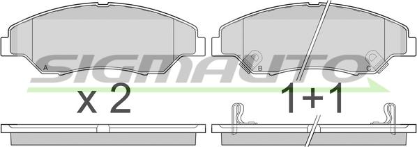 SIGMAUTO SPA911 - Тормозные колодки, дисковые, комплект autospares.lv