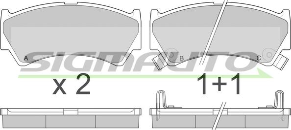 SIGMAUTO SPA913 - Тормозные колодки, дисковые, комплект autospares.lv