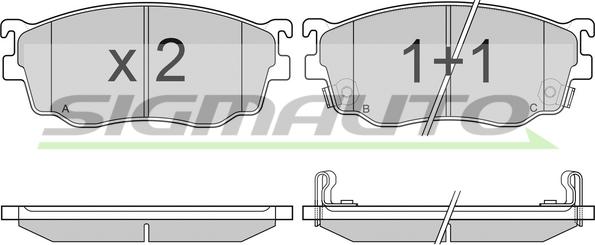 SIGMAUTO SPA912 - Тормозные колодки, дисковые, комплект autospares.lv