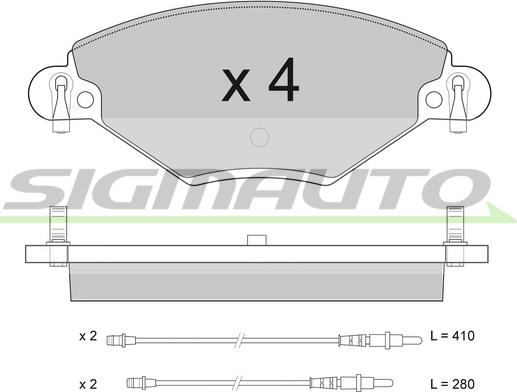 SIGMAUTO SPA939 - Тормозные колодки, дисковые, комплект autospares.lv