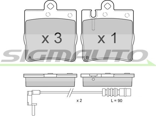 SIGMAUTO SPA936 - Тормозные колодки, дисковые, комплект autospares.lv