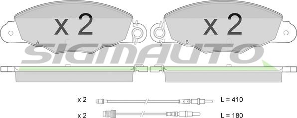 SIGMAUTO SPA930 - Тормозные колодки, дисковые, комплект autospares.lv