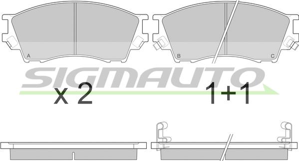 SIGMAUTO SPA923 - Тормозные колодки, дисковые, комплект autospares.lv