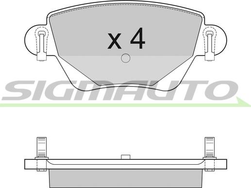SIGMAUTO SPA927 - Тормозные колодки, дисковые, комплект autospares.lv