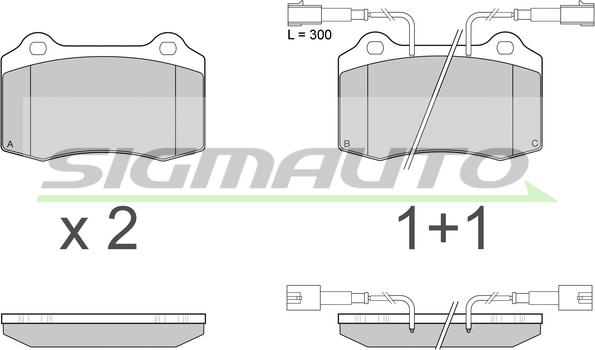 SIGMAUTO SPA979 - Тормозные колодки, дисковые, комплект autospares.lv