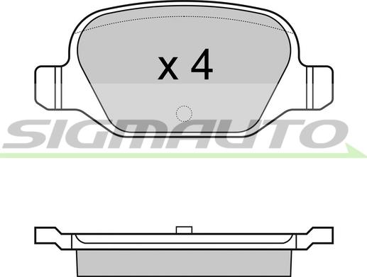 SIGMAUTO SPA974 - Тормозные колодки, дисковые, комплект autospares.lv