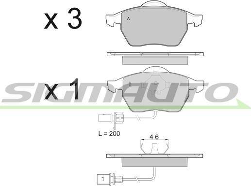 SIGMAUTO SPA978 - Тормозные колодки, дисковые, комплект autospares.lv