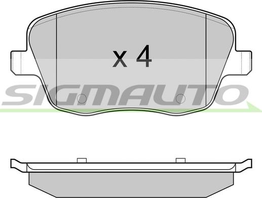 SIGMAUTO SPA973 - Тормозные колодки, дисковые, комплект autospares.lv