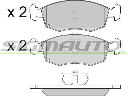 SIGMAUTO SPA499 - Тормозные колодки, дисковые, комплект autospares.lv