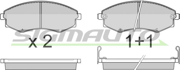 SIGMAUTO SPA494 - Тормозные колодки, дисковые, комплект autospares.lv