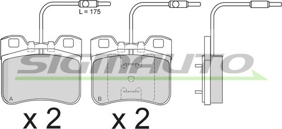 SIGMAUTO SPA496 - Тормозные колодки, дисковые, комплект autospares.lv