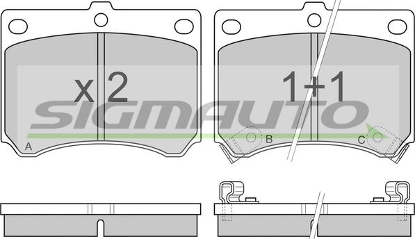 SIGMAUTO SPA491 - Тормозные колодки, дисковые, комплект autospares.lv