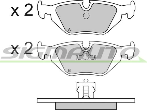 SIGMAUTO SPA498 - Тормозные колодки, дисковые, комплект autospares.lv