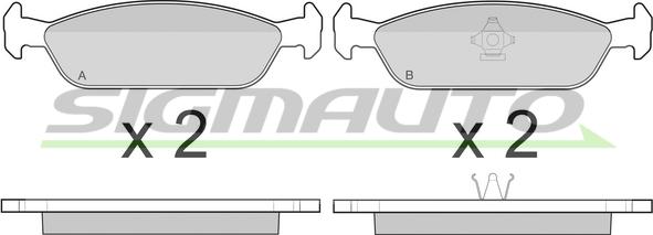 SIGMAUTO SPA444 - Тормозные колодки, дисковые, комплект autospares.lv