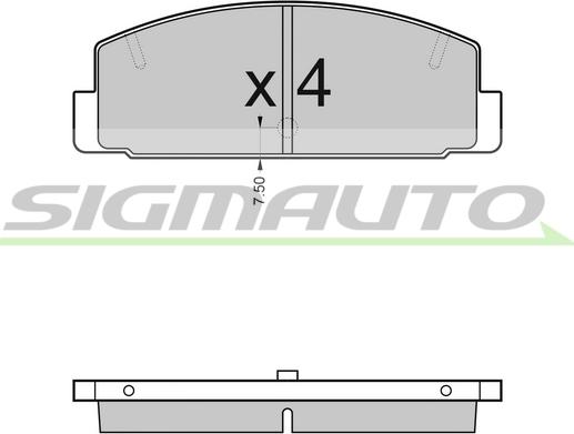 SIGMAUTO SPA448 - Тормозные колодки, дисковые, комплект autospares.lv