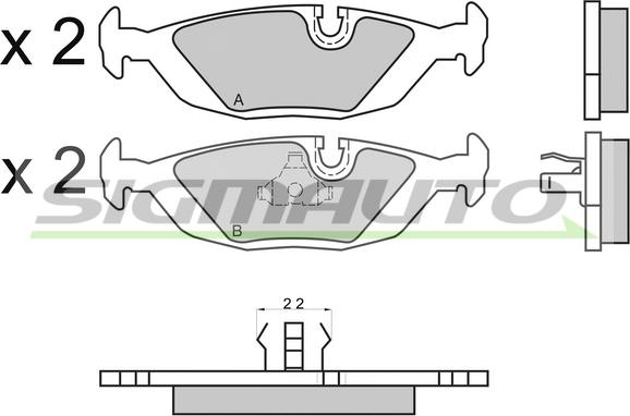 SIGMAUTO SPA456 - Тормозные колодки, дисковые, комплект autospares.lv