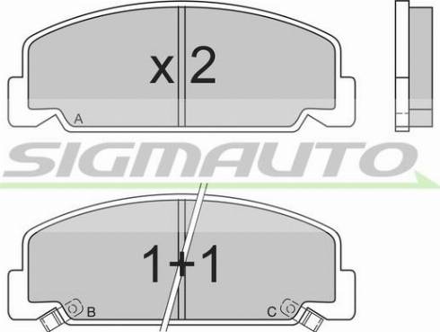 SIGMAUTO SPA406 - Тормозные колодки, дисковые, комплект autospares.lv