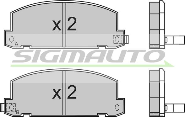 SIGMAUTO SPA400 - Тормозные колодки, дисковые, комплект autospares.lv