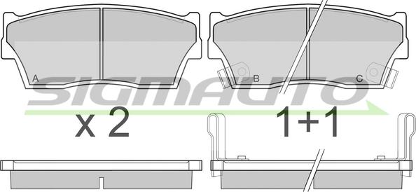 SIGMAUTO SPA419 - Тормозные колодки, дисковые, комплект autospares.lv