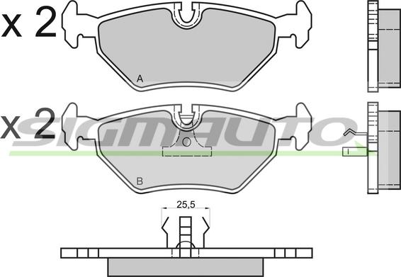 SIGMAUTO SPA415 - Тормозные колодки, дисковые, комплект autospares.lv