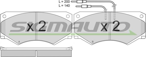 SIGMAUTO SPA416 - Тормозные колодки, дисковые, комплект autospares.lv