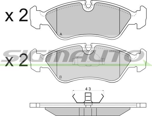 SIGMAUTO SPA417 - Тормозные колодки, дисковые, комплект autospares.lv