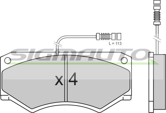 SIGMAUTO SPA486 - Тормозные колодки, дисковые, комплект autospares.lv