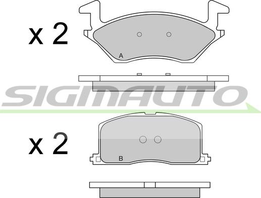 SIGMAUTO SPA481 - Тормозные колодки, дисковые, комплект autospares.lv