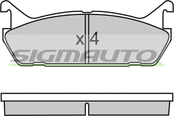 SIGMAUTO SPA488 - Тормозные колодки, дисковые, комплект autospares.lv